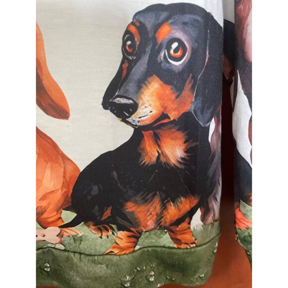 Dachshund Print Long Sleeve Shirt Womens 1XL Smooth Wired Long Haired Dog Top - Picture 4 of 8